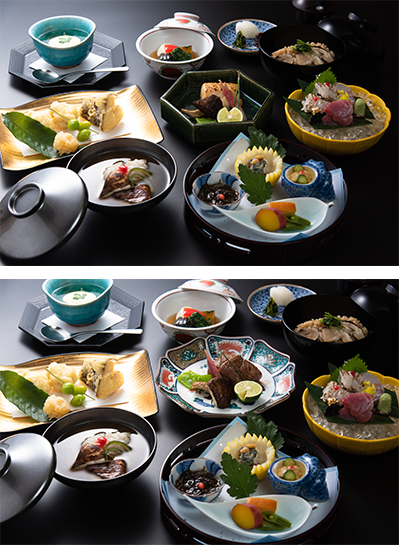 夜の鱧と松茸懐石
